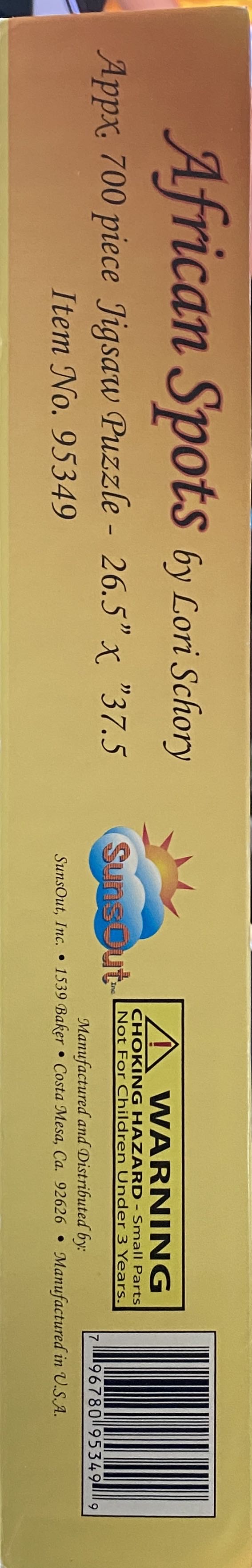 African Spots - SunsOut puzzle collectible [Barcode 796780953499] - Main Image 2