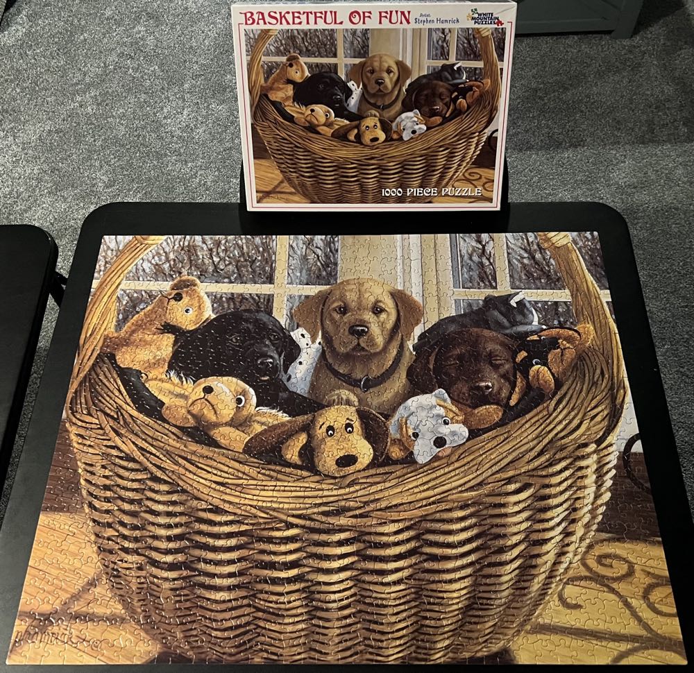 Basketful Of Fun - White Mountain Puzzles puzzle collectible [Barcode 724819248629] - Main Image 3