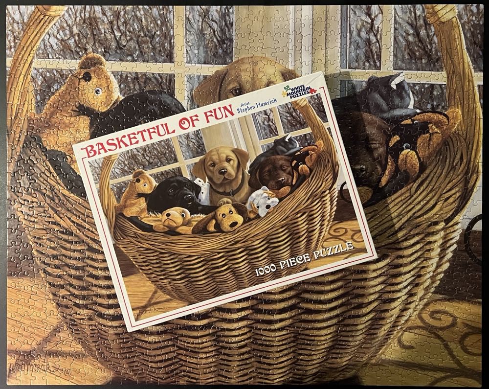 Basketful Of Fun - White Mountain Puzzles puzzle collectible [Barcode 724819248629] - Main Image 4