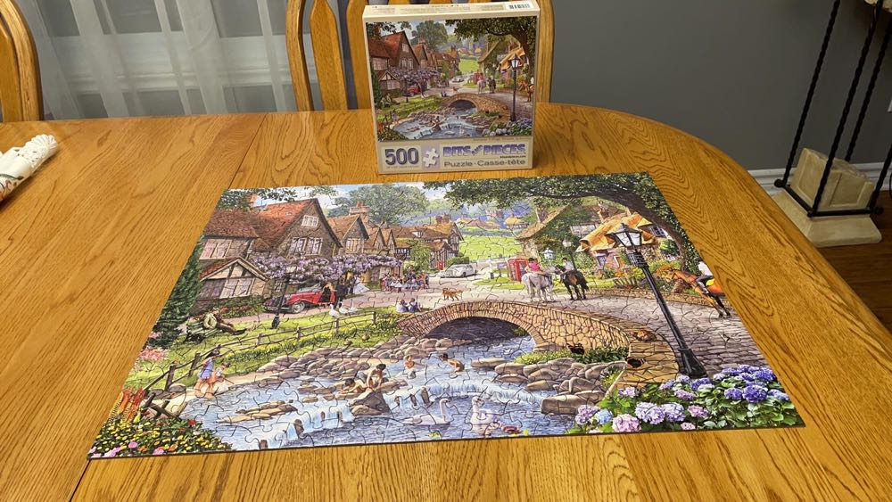 Summer Village Stream - Bits And Pieces puzzle collectible [Barcode 192949039392] - Main Image 3