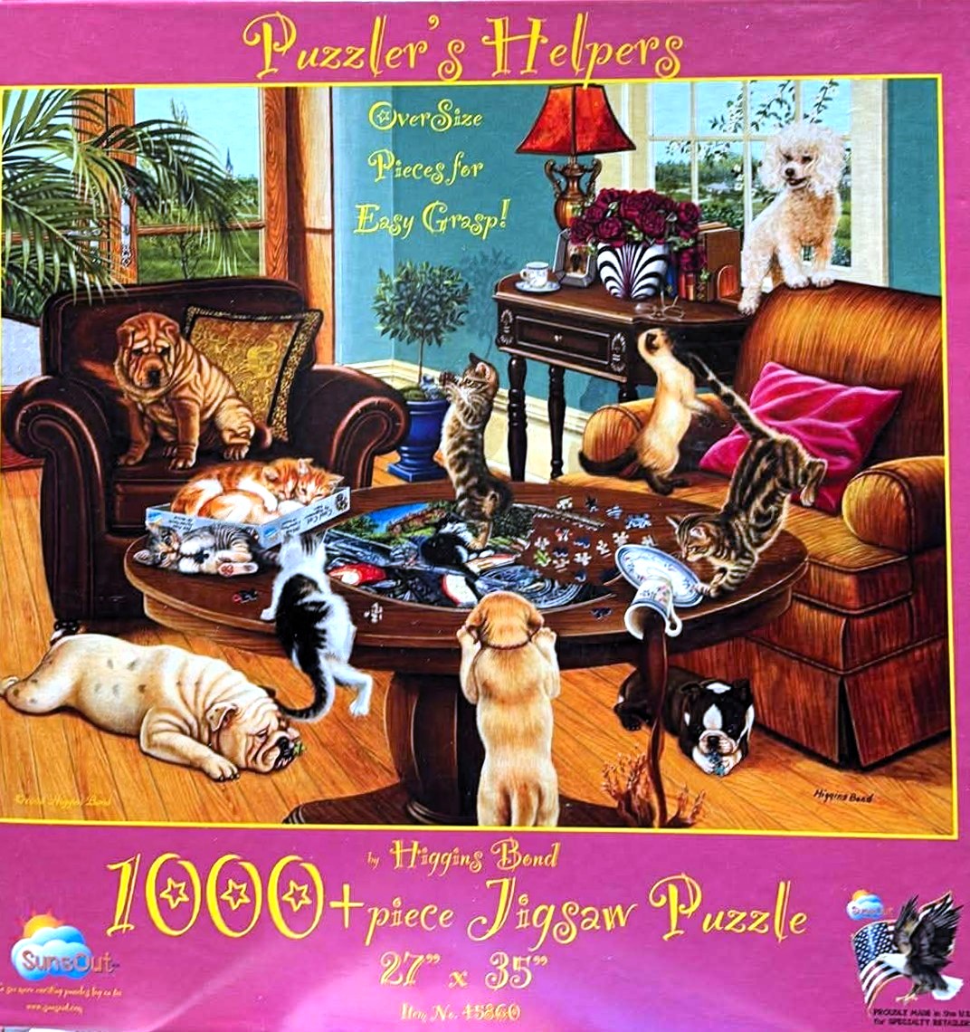 Puzzler’s Helpers - From Nannie 🐝 - SunsOut puzzle collectible [Barcode 796780458604] - Main Image 2