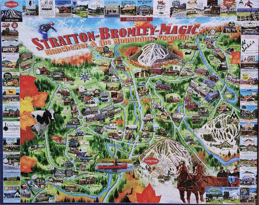 Stratton-Bromley-Magic Manchester & the Mountains, Vermont-NIB - White Mountain Puzzles puzzle collectible [Barcode 724819256143] - Main Image 2