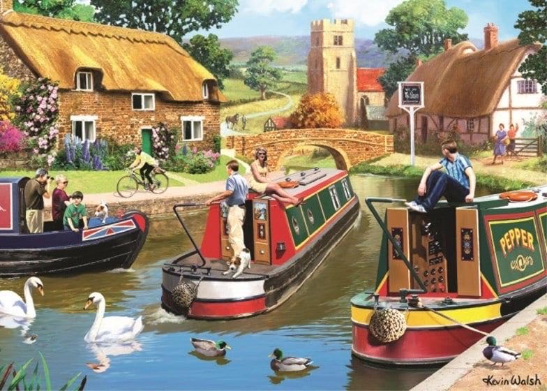 A Busy Time On The Canal - Falcon de luxe puzzle collectible [Barcode 8710126111079] - Main Image 2