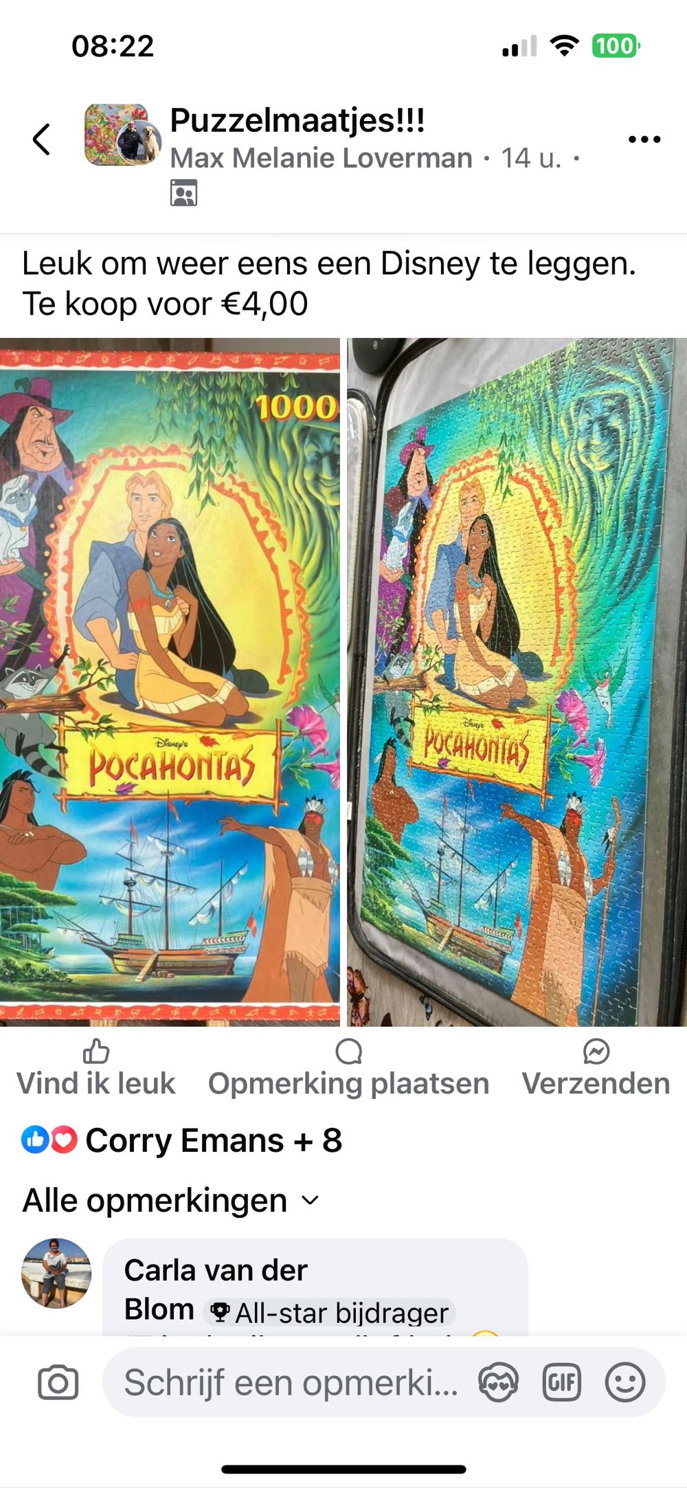 Pocahontas - Jumbo puzzle collectible [Barcode 8710126016107] - Main Image 4