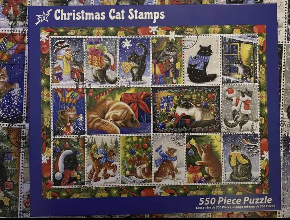 Christmas Cat Stamps - Vermont Christmas Company puzzle collectible [Barcode 819273022080] - Main Image 4