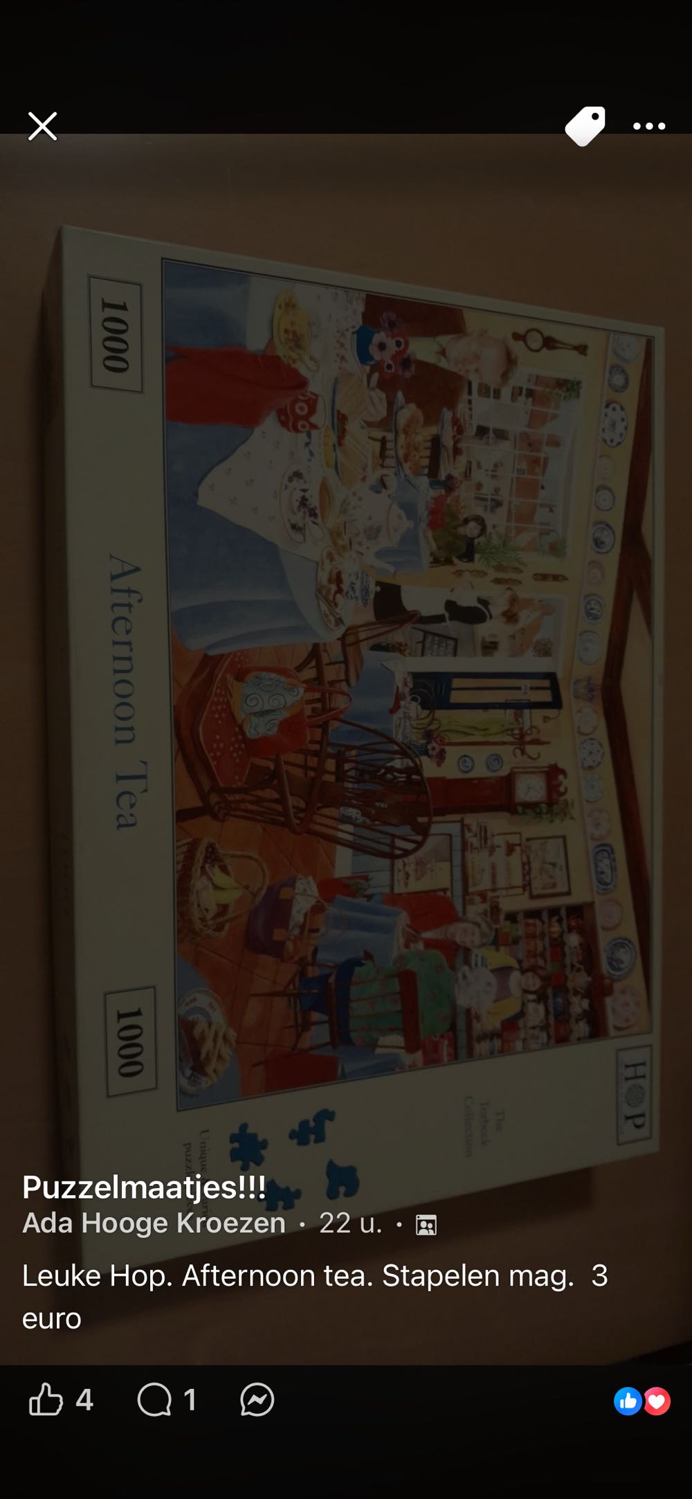 Afternoon Tea - House of Puzzles Ltd HOP, The puzzle collectible [Barcode 5060002002513] - Main Image 4