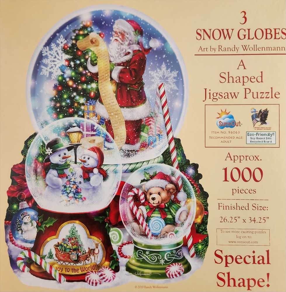 3 Snow Globes - SunsOut puzzle collectible [Barcode 796780960633] - Main Image 3