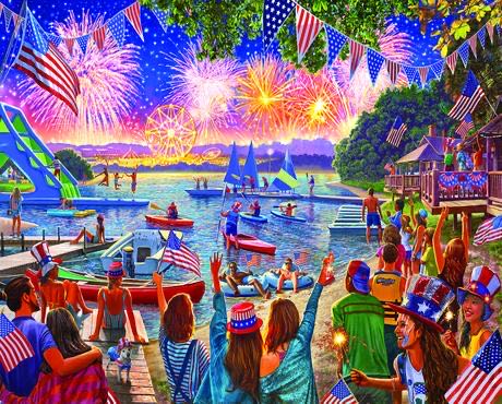 Fourth of July Fireworks - White Mountain Puzzles puzzle collectible - Main Image 2