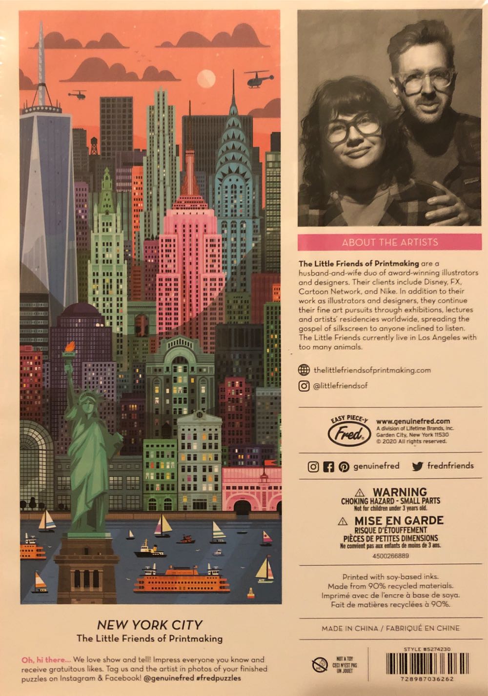 New York - Genuine Fred puzzle collectible [Barcode 728987036262] - Main Image 2