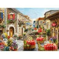 Street with Flowered Cafe - Anatolian puzzle collectible [Barcode 8698543110748] - Main Image 2