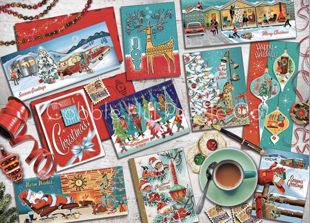 Mid Mod Season’s Greetings - Cobble Hill 🇨🇦 puzzle collectible [Barcode 625012803403] - Main Image 2