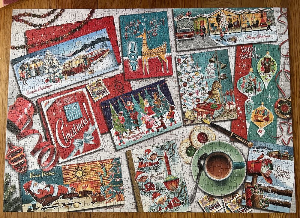 Mid Mod Season’s Greetings - Cobble Hill 🇨🇦 puzzle collectible [Barcode 625012803403] - Main Image 3