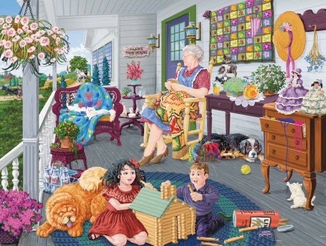 A Visit With Grandma - SunsOut puzzle collectible [Barcode 796780389809] - Main Image 2
