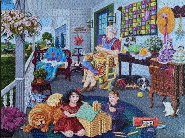 A Visit With Grandma - SunsOut puzzle collectible [Barcode 796780389809] - Main Image 3