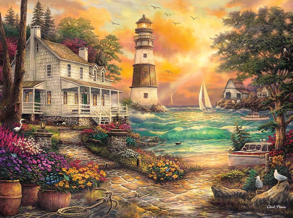 Cottage by the Sea - Buffalo puzzle collectible [Barcode 079346113989] - Main Image 2