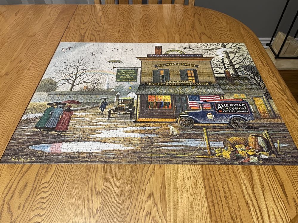 Dampy Donuts on a Dreary Day - SOLD - Buffalo puzzle collectible [Barcode 079346114573] - Main Image 3