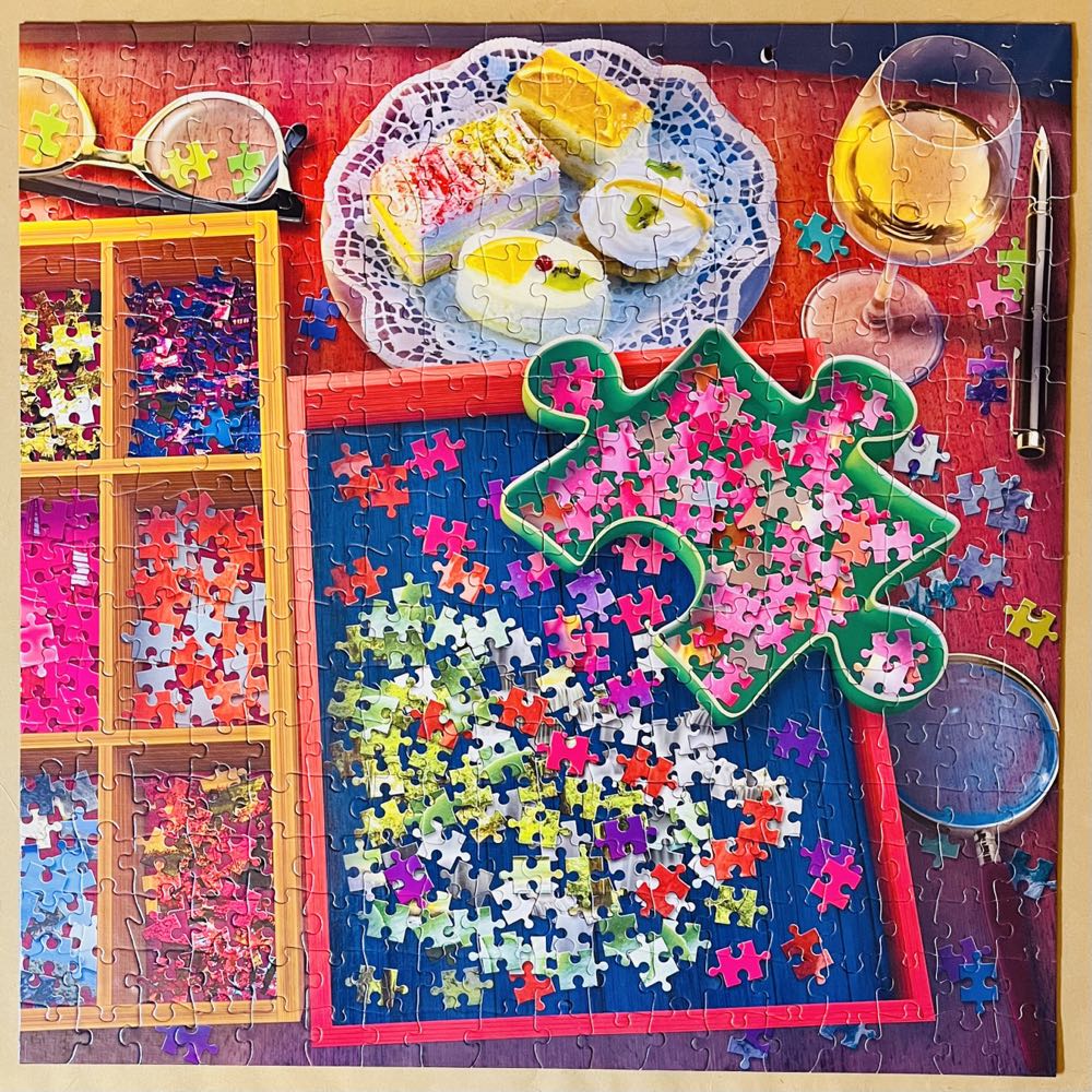 Relaxing with a Puzzle - Buffalo puzzle collectible [Barcode 079346027873] - Main Image 3