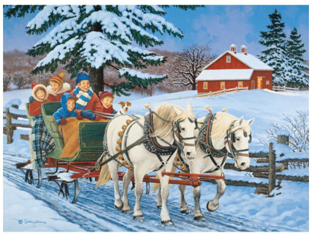 Family Sleigh Ride - Bits And Pieces puzzle collectible [Barcode 192949045720] - Main Image 2