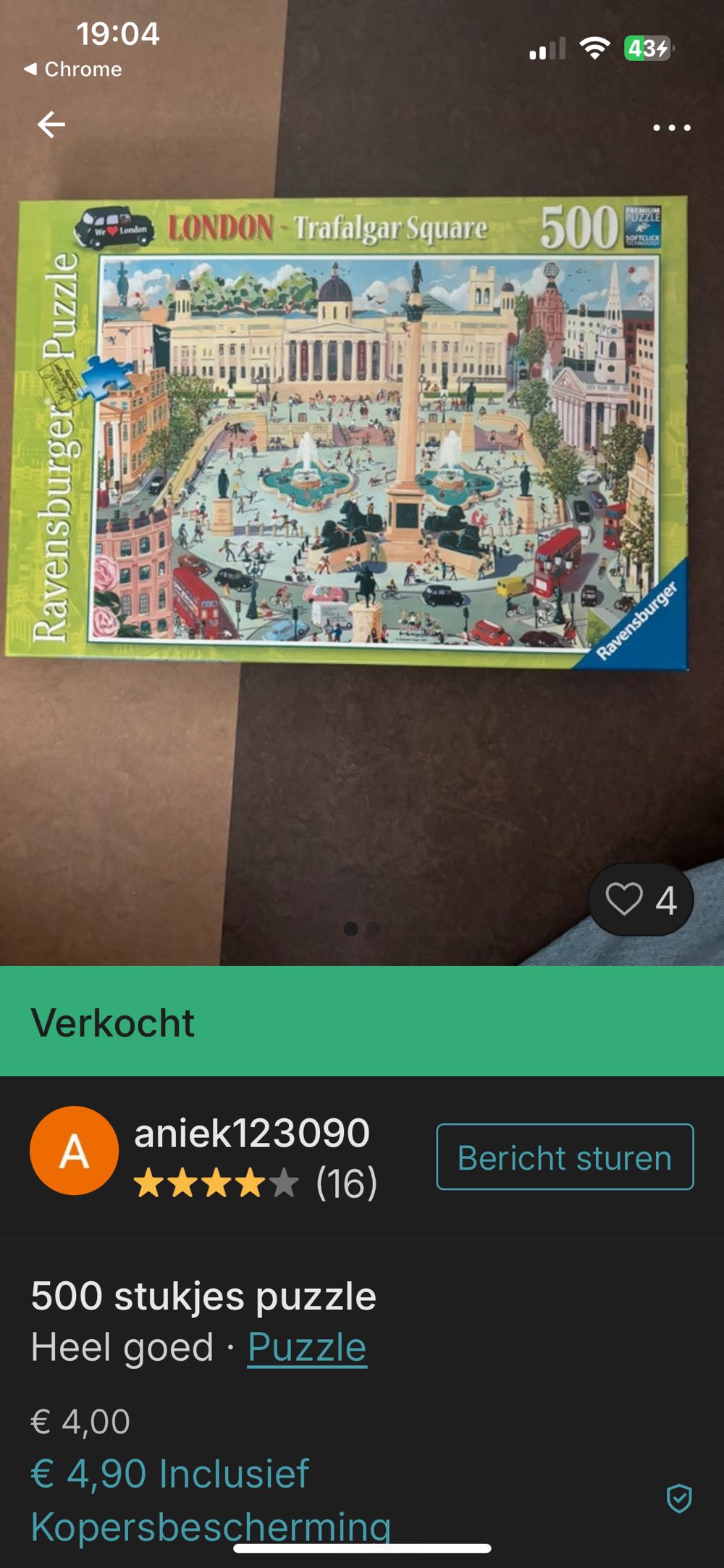 London - Trafalgar Square - Ravensburger puzzle collectible [Barcode 4005556145461] - Main Image 4