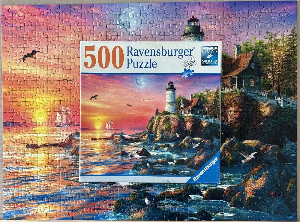 Lighthouse At Sunset - GONE - Ravensburger puzzle collectible [Barcode 4005556802340] - Main Image 4