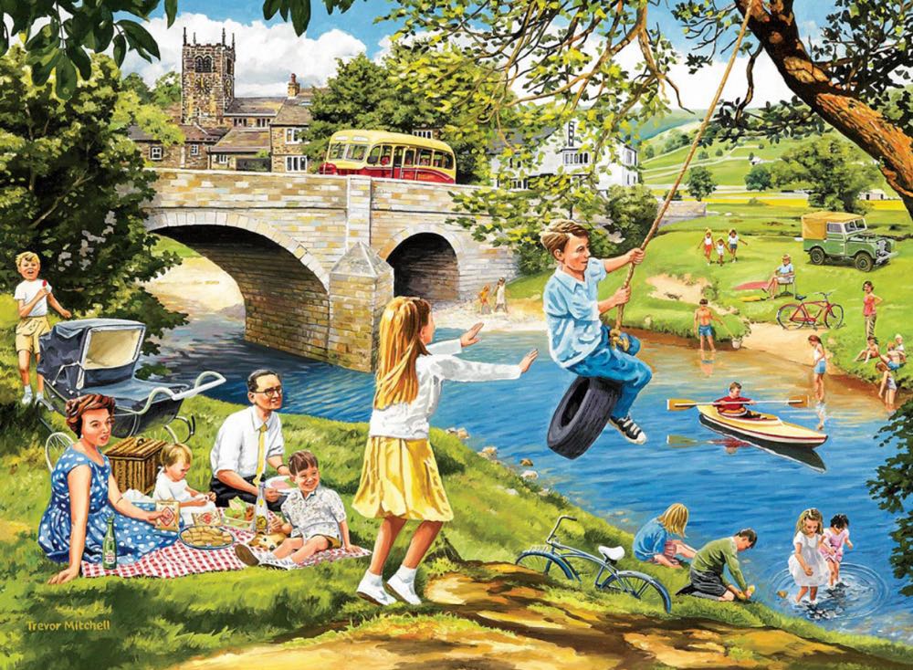 Riverbank Picnic - Bits And Pieces puzzle collectible [Barcode 192949036506] - Main Image 2