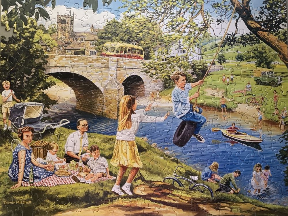 Riverbank Picnic - Bits And Pieces puzzle collectible [Barcode 192949036506] - Main Image 3