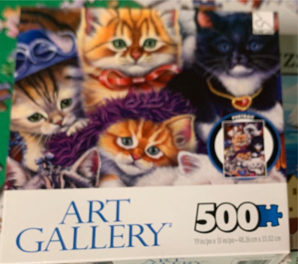 Art Gallery Jigsaw Puzzle 500 Pcs Kittens In Closet - SureLox puzzle collectible [Barcode 686141009548] - Main Image 1