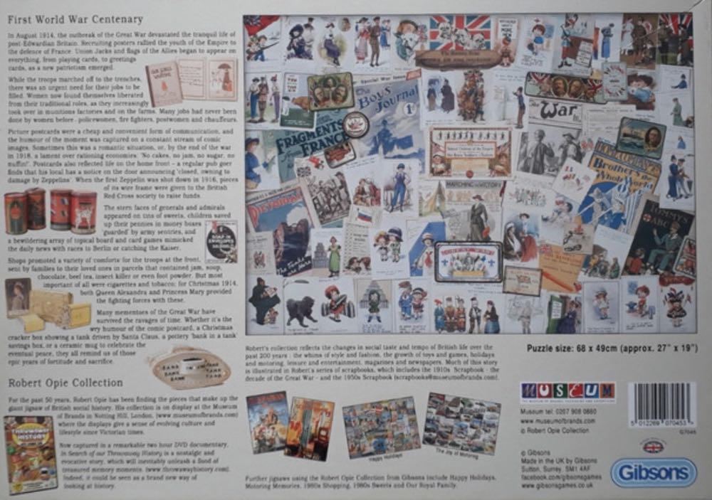 First World War Centenary - Gibsons puzzle collectible [Barcode 5012269070453] - Main Image 4