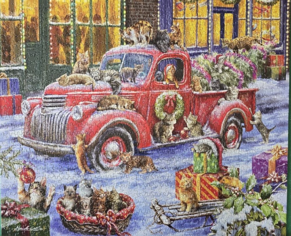 Its A Cats Christmas - Vermont Christmas Company puzzle collectible [Barcode 819273023179] - Main Image 3