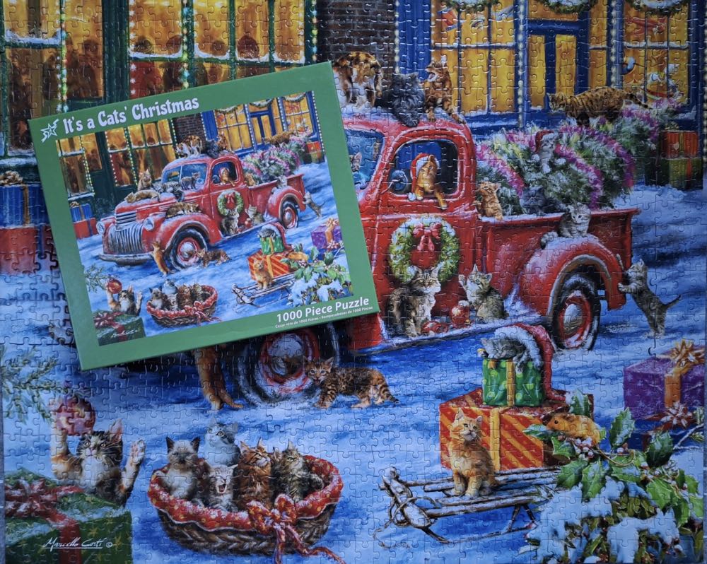 Its A Cats Christmas - Vermont Christmas Company puzzle collectible [Barcode 819273023179] - Main Image 4