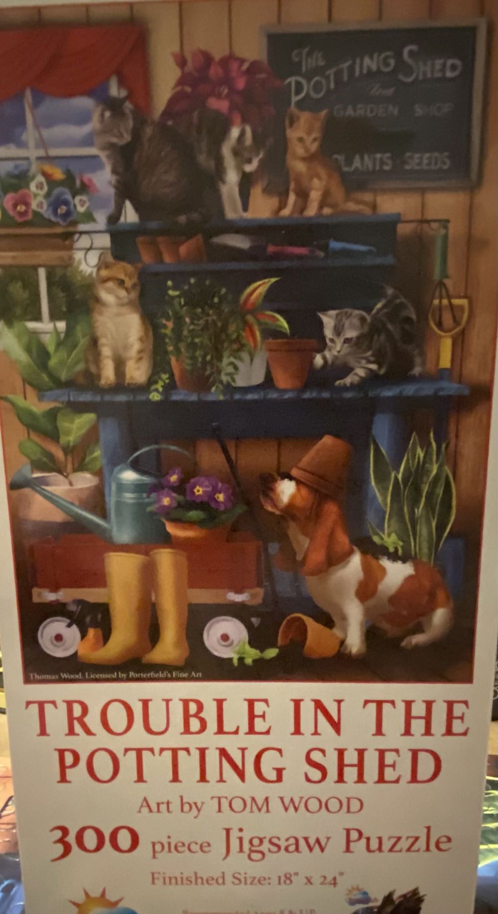 Trouble In The Potting Shed - SunsOut puzzle collectible [Barcode 796780289376] - Main Image 2
