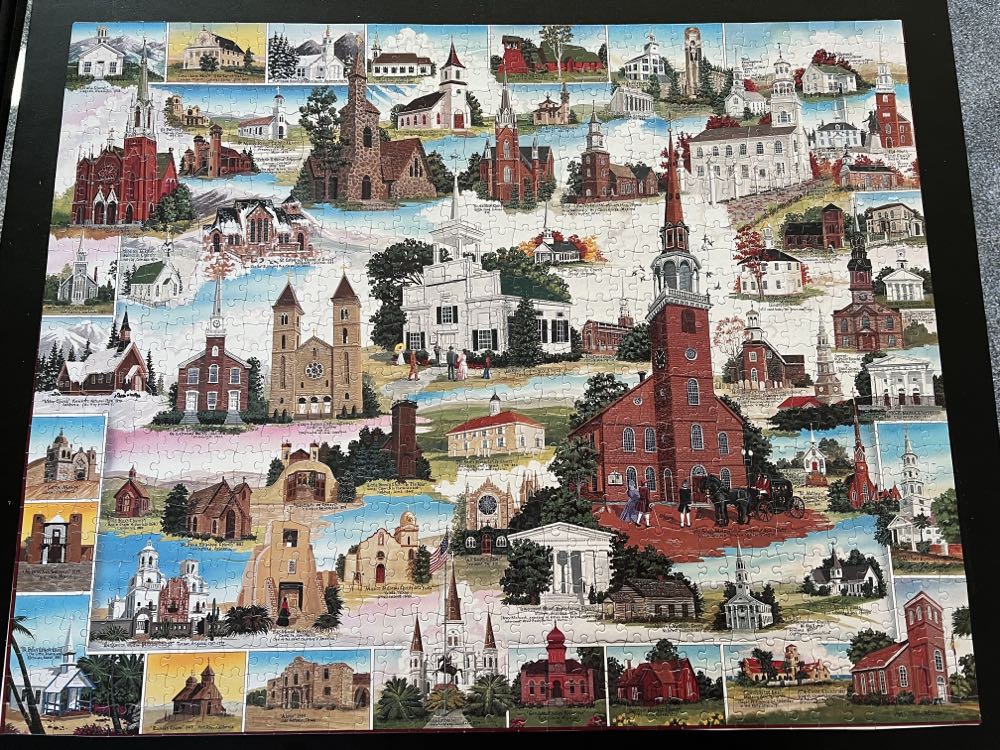 ZZ - Historic American Churches (SOLD) - White Mountain Puzzles puzzle collectible [Barcode 724819248001] - Main Image 4