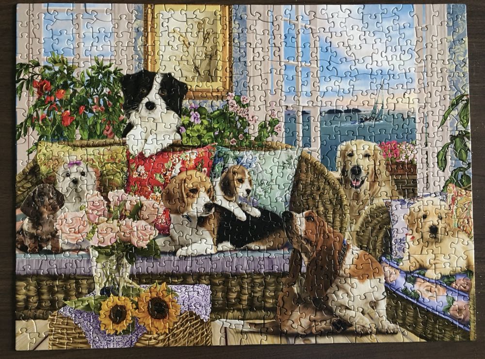 Dogs On The Sofa - Vermont Christmas Company puzzle collectible [Barcode 819273021847] - Main Image 2