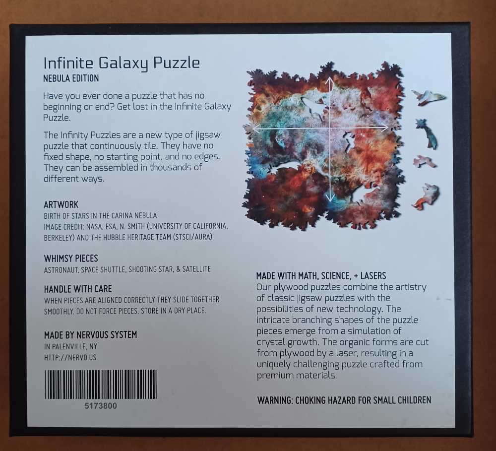 Infinite Galaxy Nebula - Nervous Systems puzzle collectible - Main Image 2