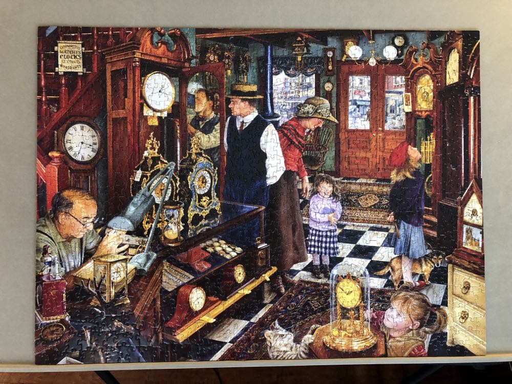The Clock Shop - SunsOut puzzle collectible [Barcode 796780446526] - Main Image 2