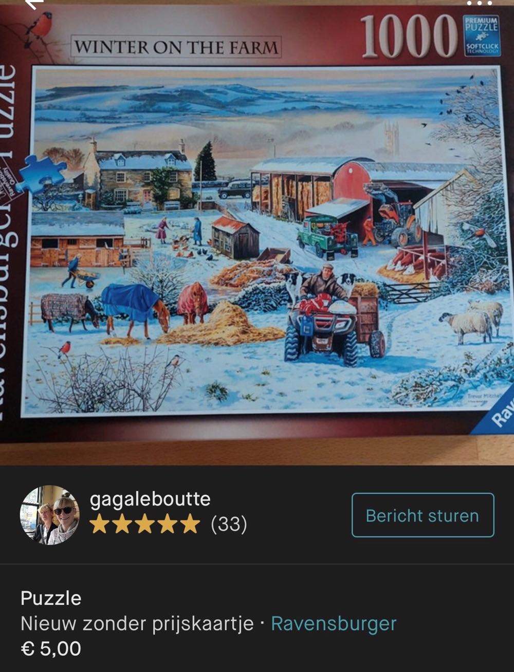 Winter On The Farm - Ravensburger puzzle collectible [Barcode 4005556164783] - Main Image 4