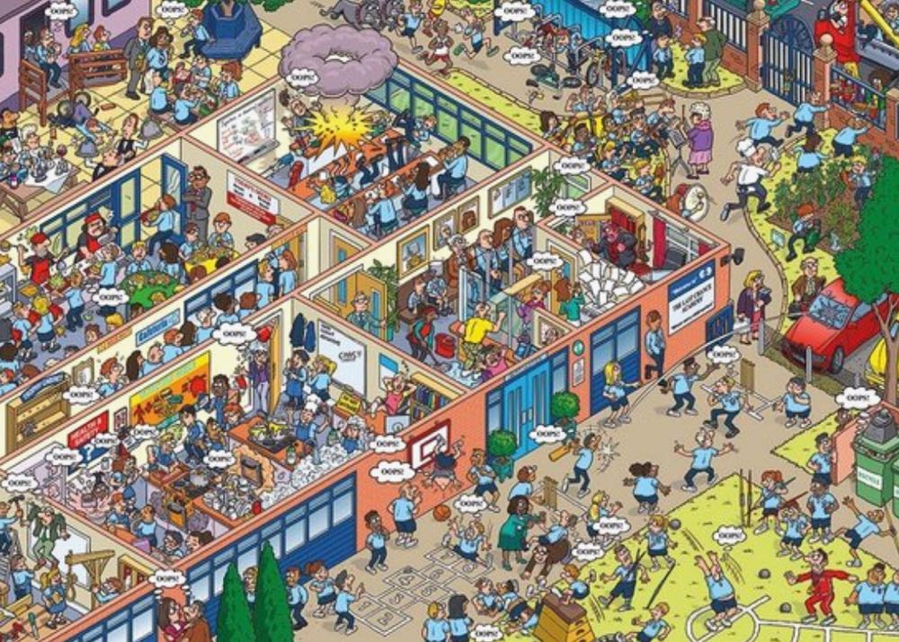 Oops! Schooldays - Gibsons puzzle collectible [Barcode 5012269070750] - Main Image 2