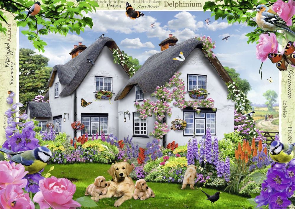Country Cottage No. 9: Delphinium Cottage - Ravensburger puzzle collectible [Barcode 4005556194964] - Main Image 2