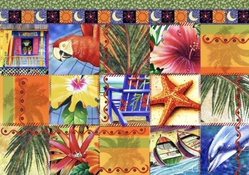 Tropical Quilt Mosaic - Bluebird Puzzle puzzle collectible [Barcode 3663384700811] - Main Image 2