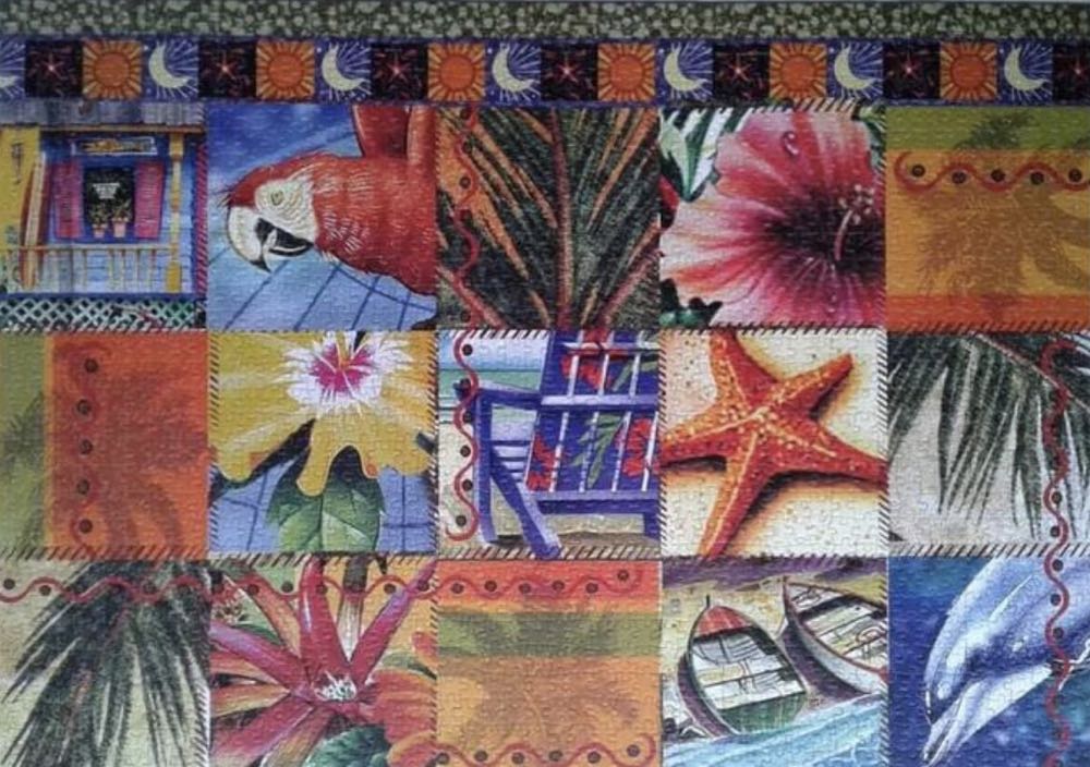Tropical Quilt Mosaic - Bluebird Puzzle puzzle collectible [Barcode 3663384700811] - Main Image 3