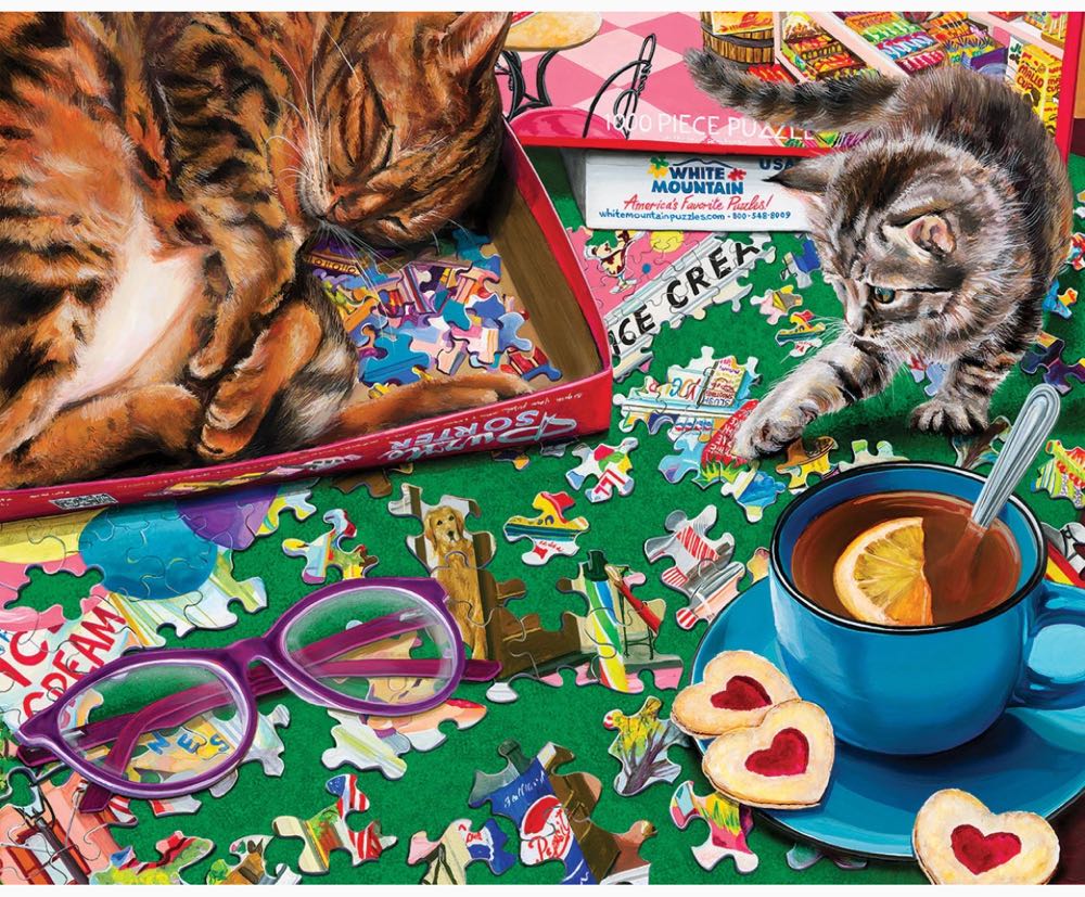 Puzzle Cats - White Mountain Puzzles puzzle collectible [Barcode 724819264728] - Main Image 2