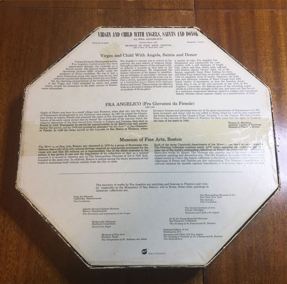 The Virgin And Child With Saints Angels - Octagon - Springbok puzzle collectible - Main Image 2