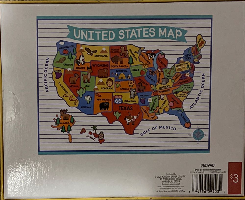United States Map  puzzle collectible [Barcode 194356095039] - Main Image 2