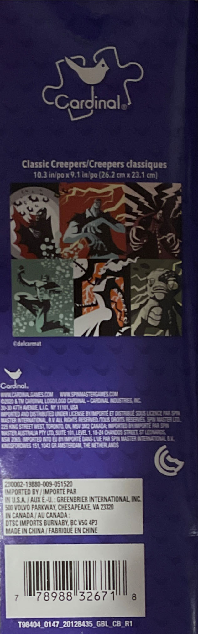 Classic Creepers - Cardinal puzzle collectible [Barcode 778988326718] - Main Image 2