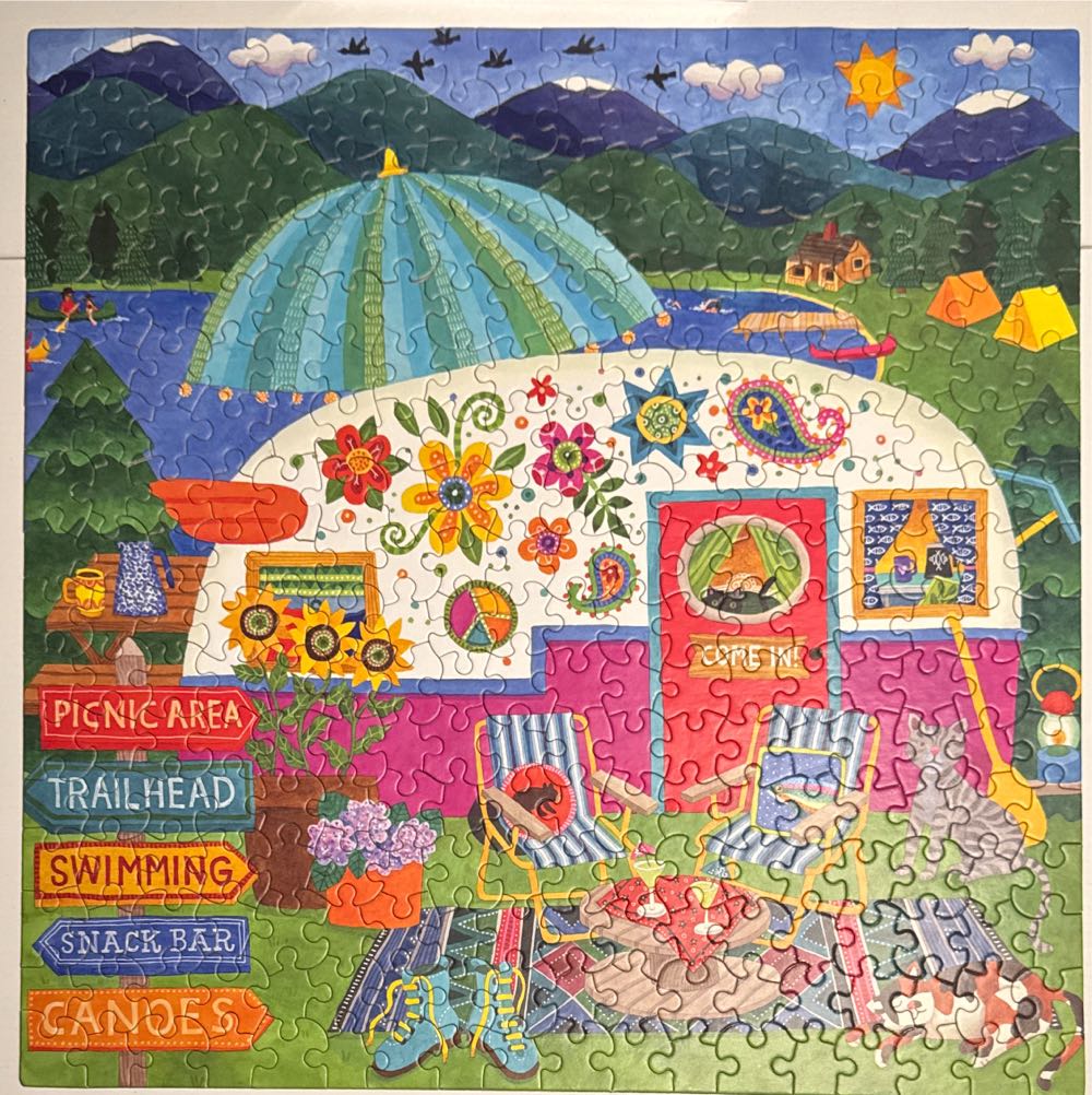 Lake View Camper - Ceaco Happy Camper puzzle collectible [Barcode 021081222617] - Main Image 3