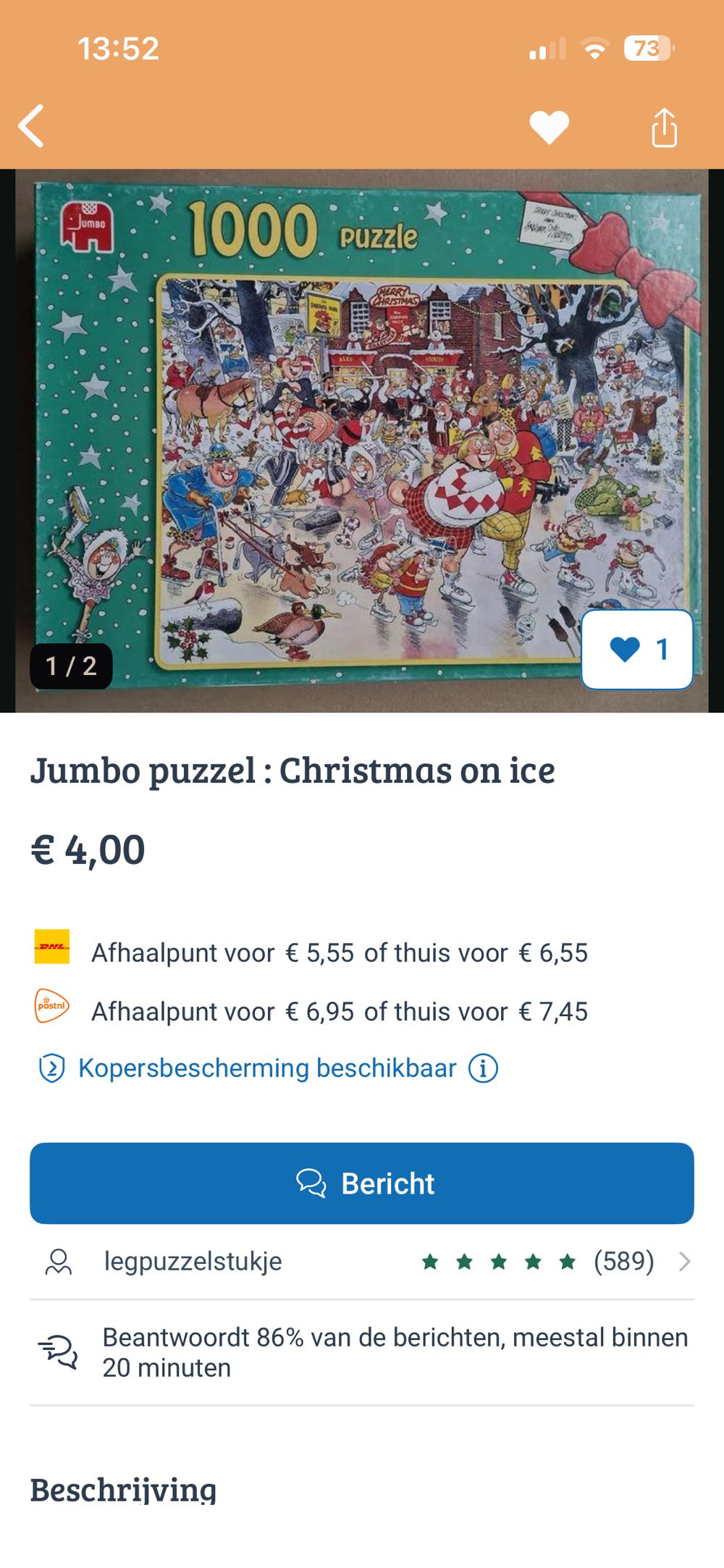 Christmas On Ice - Jumbo puzzle collectible [Barcode 8710126019559] - Main Image 4