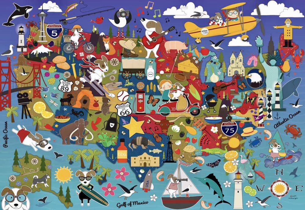 Abbie & Jack Across The USA  - Crown point graphics puzzle collectible [Barcode 713755918475] - Main Image 2