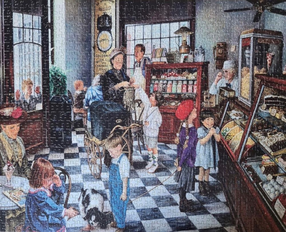 Confectionary Shop - SunsOut puzzle collectible [Barcode 796780442467] - Main Image 3