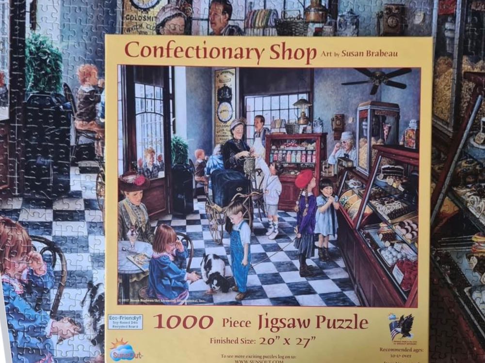 Confectionary Shop - SunsOut puzzle collectible [Barcode 796780442467] - Main Image 4