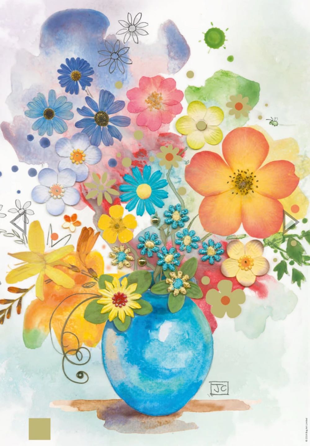 Florals: Blue Vase - HEYE puzzle collectible [Barcode 4001689296636] - Main Image 2